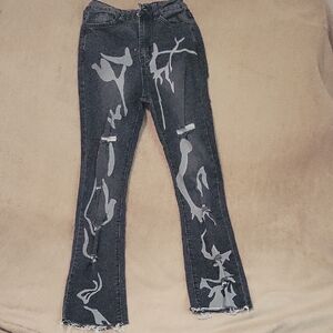 Shein Stylish Black Distressed Women Jeans